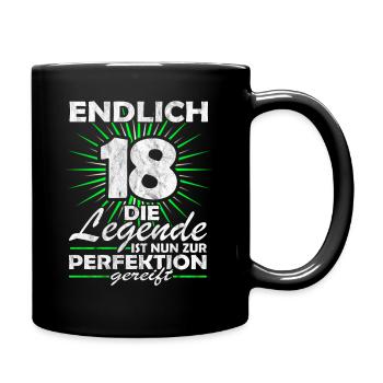 Endlich 18 Volljährig 18 Geburtstag Jahrgang 2003 - Tasse einfarbig - Schwarz - Rechts