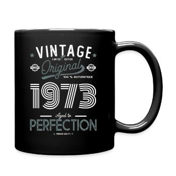 AGE TO PERFECTION 1973 born in 50 years anniversary - Full Colour Mug - black - Right