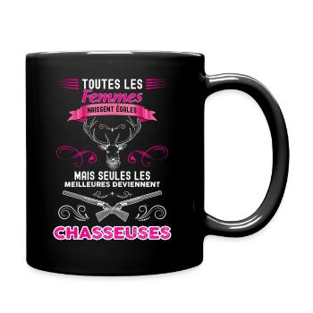 Chasseuses la meilleure Cadeau chasse pour femme - Mug uni - noir - Droite
