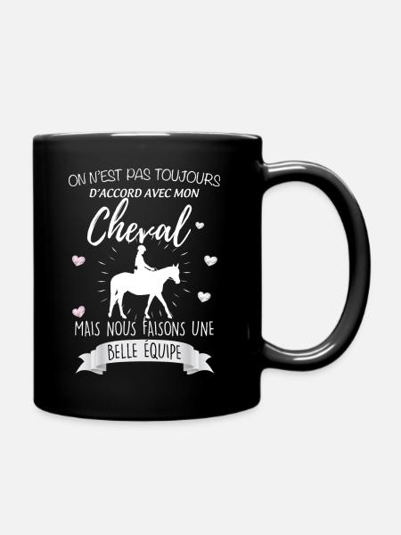 Une fille, un Cheval Une amitié pour la vie - Mug uni - noir
