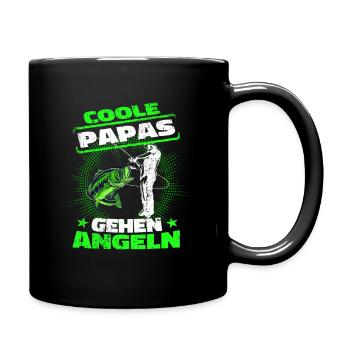 Angler Shirt Coole Papas gehen Angeln Lustig - Tasse einfarbig - Schwarz - Rechts