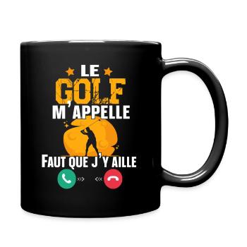 Golf Golfeur Balle Clubs de Golfs Cadeau Humour - Mug uni - noir - Droite