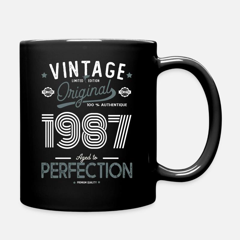 AGE TO PERFECTION né en 1987 anniversaire 35 ans - Mug uni - noir