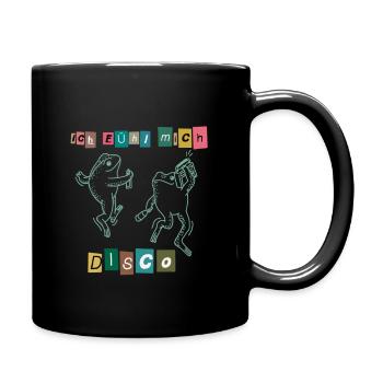 Ich fühl mich Disko tanzende Frösche Party - Tasse einfarbig - Schwarz - Rechts