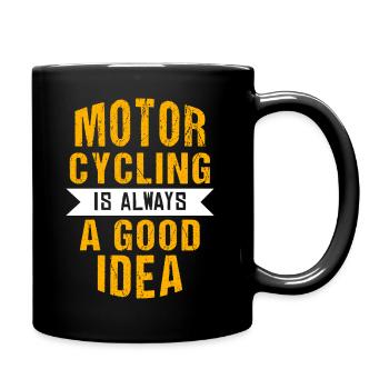 motorcycling is good idea Personalized humor gift - Full Colour Mug - black - Right