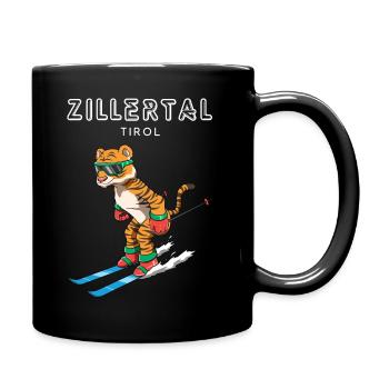 Zillertal Tirol Österreich Retro Ski Tiger - Tasse einfarbig - Schwarz - Rechts