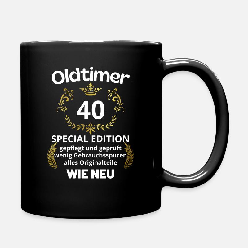 40. Geburtstag Oldtimer - Tasse einfarbig - Schwarz