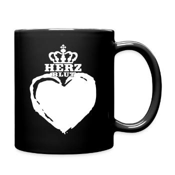 Herzblut - Tasse einfarbig - Schwarz - Rechts