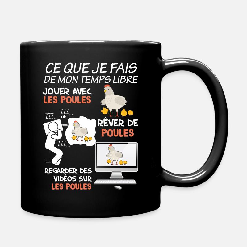 Mes poules, ma ferme, mon passe temps - Mug uni - noir