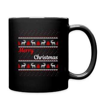 Merry Christmas Ugly Christmas Sweater - Full Colour Mug - black - Right