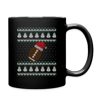 American Football ugly Christmas Sweater - Full Colour Mug - black - Right