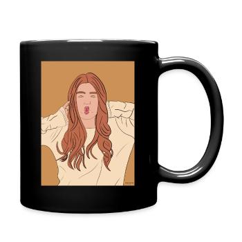 Kiss Mouth - With Background - Full Colour Mug - black - Right