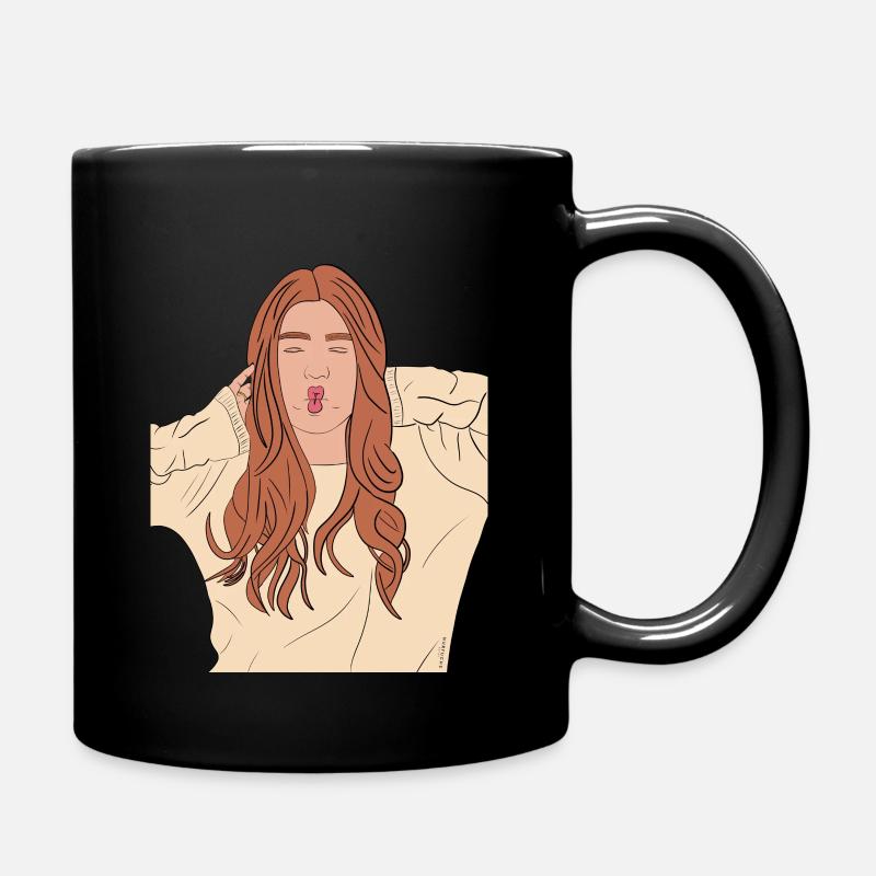 Kussmund - Tasse einfarbig - Schwarz