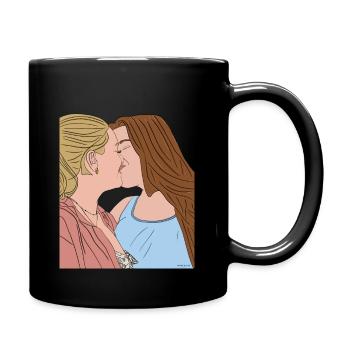 Küssende 2 - Tasse einfarbig - Schwarz - Rechts