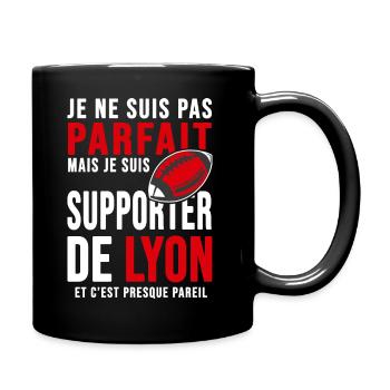 supporter rugby stade Lyon club humour rugby lou - Mug uni - noir - Droite