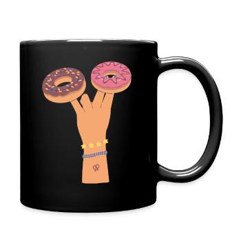 Two In The Pink One In The Stink Finger Donuts - Tasse einfarbig - Schwarz - Rechts