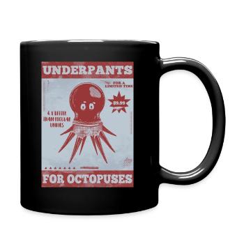 Oktopus trägt Unterwäsche - Tasse einfarbig - Schwarz - Rechts