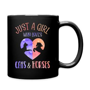 Fille Qui Aime Les Chats Et Les Chevaux Galaxie - Mug uni - noir - Droite