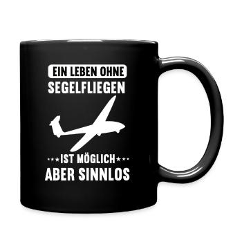 Segelflugzeug Segelflieger Segelfliegen Flugze - Tasse einfarbig - Schwarz - Rechts