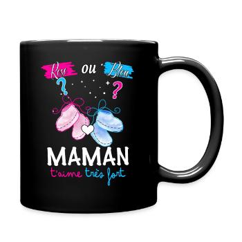Maman t'aime tres fort futur maman d'amour - Mug uni - noir - Droite