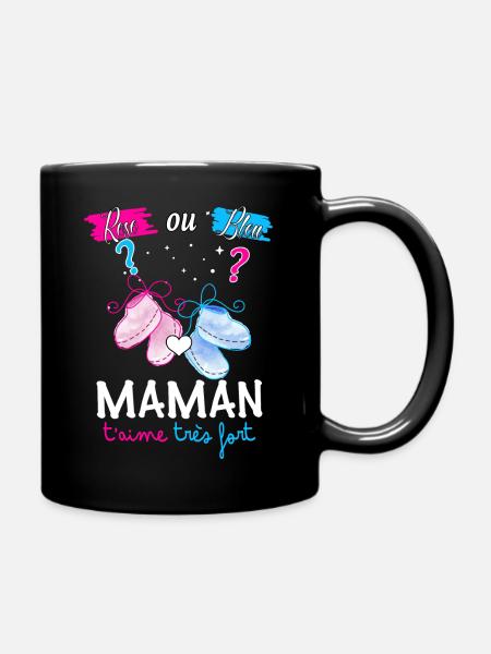 Maman t'aime tres fort futur maman d'amour - Mug uni - noir