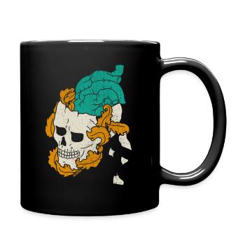 Heart skull - Full Colour Mug - black - Right