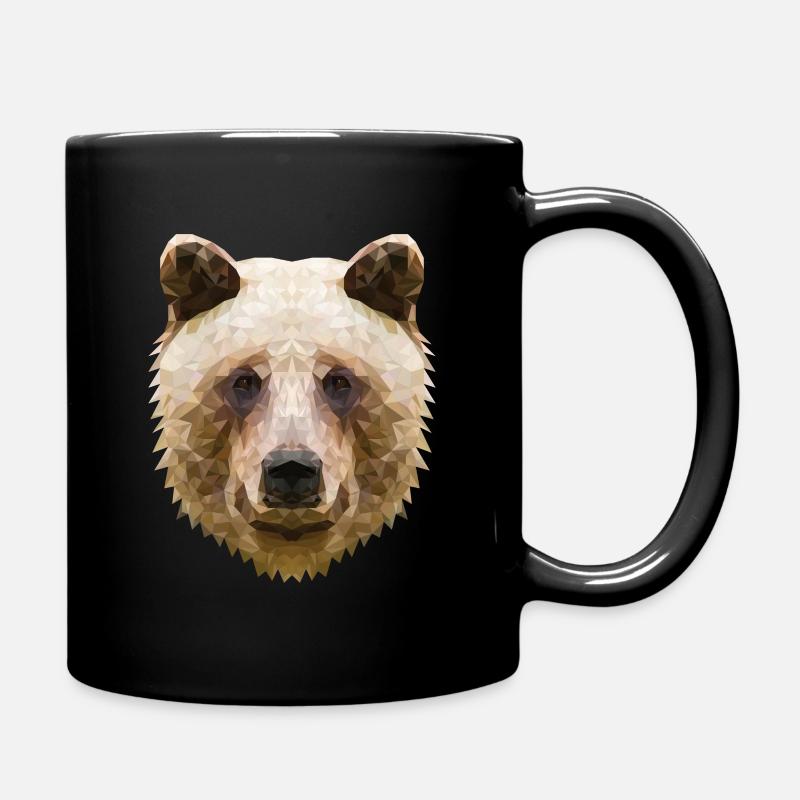 Bär Polygon - Cooles Design - Tasse einfarbig - Schwarz