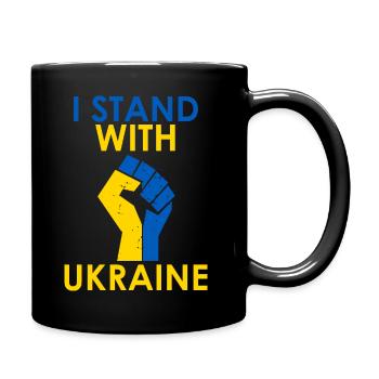 I Stand With Ukraine - Tasse einfarbig - Schwarz - Rechts