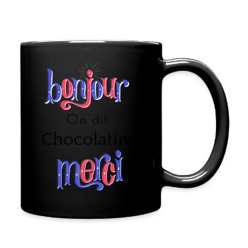 Bonjour on dit chocolatine merci - Mug uni - noir - Droite