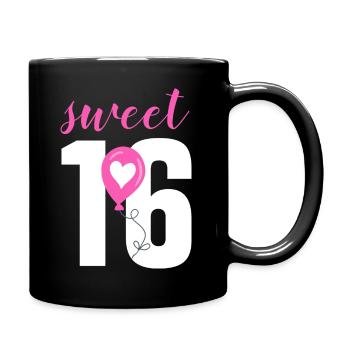 SWEET SIXTEEN - SEIZE - FILLE DE 16E ANNIVERSAIRE - Mug uni - noir - Droite