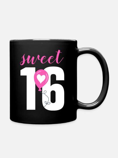 SWEET SIXTEEN - SECHZEHN - 16. GEBURTSTAG MÄDCHEN - Tasse einfarbig - Schwarz