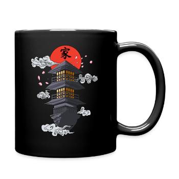 Pagoda Style home - Full Colour Mug - black - Right