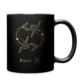 Fische Sternzeichen - Tasse einfarbig - Schwarz - Rechts