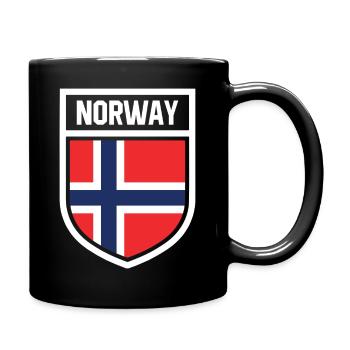 Norvège - Drapeau national dans les armoiries - Mug uni - noir - Droite