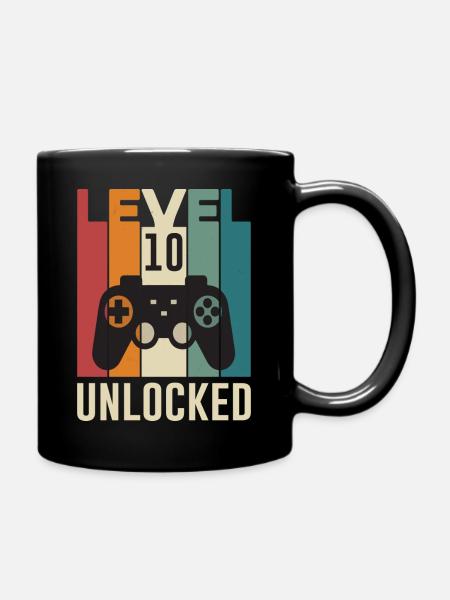 10. Geburtstag Geburtstagsshirt Level 10 Geschenk - Tasse einfarbig - Schwarz