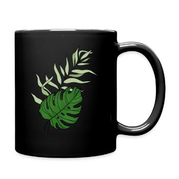 Tropische Pflanzen - Tasse einfarbig - Schwarz - Rechts