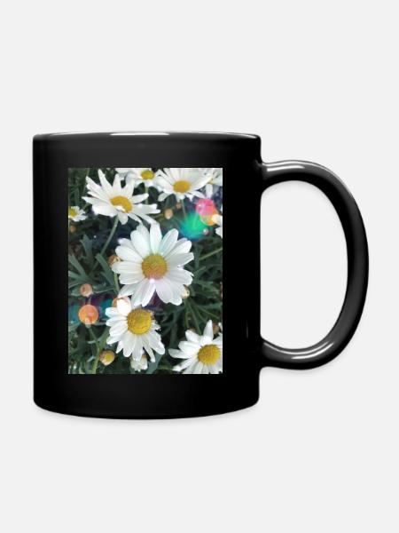 Spotlight Daisies - Full Colour Mug - black
