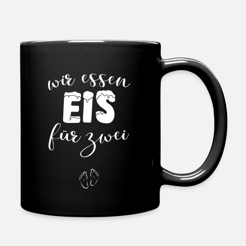 Wir essen EIS für Zwei Schwanger Schwangerschaft - Tasse einfarbig - Schwarz