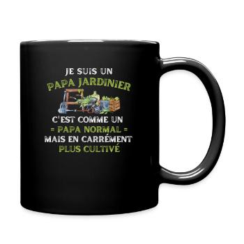 Papa Jardinier plus cultivé humour - Mug uni - noir - Droite