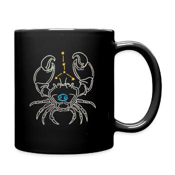 Krebs - Tasse einfarbig - Schwarz - Rechts