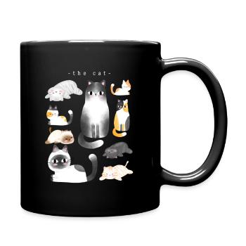 the cat - Full Colour Mug - black - Right