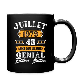 Cadeau D'anniversaire 43 Ans juillet 1979 Rétro - Mug uni - noir - Droite