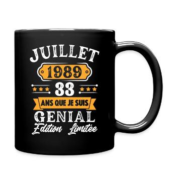 Cadeau D'anniversaire 33 Ans juillet 1989 Rétro - Mug uni - noir - Droite
