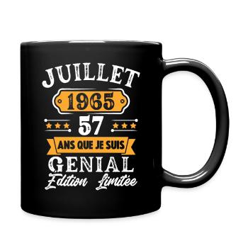 Cadeau D'anniversaire 57 Ans juillet 1965 Rétro - Mug uni - noir - Droite