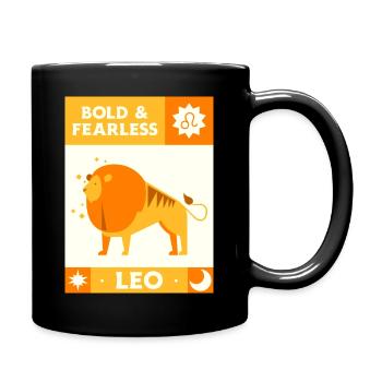 Mutiger und furchtloser Löwe - Tasse einfarbig - Schwarz - Rechts