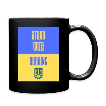 STAND WITH UKRAINE - Tasse einfarbig - Schwarz - Rechts