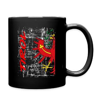 Tirol T-Shirt Tiroler Adler Retro Look - Tasse einfarbig - Schwarz - Rechts