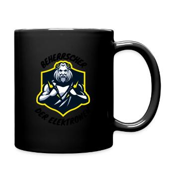 Beherrscher der Elekronen - Wikinger mit Blitz - Tasse einfarbig - Schwarz - Rechts