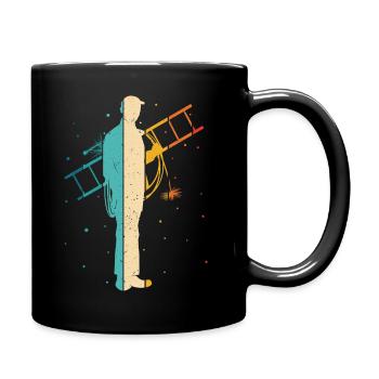 Schornsteinfeger Schornstein Retro Kaminfeger Gesc - Tasse einfarbig - Schwarz - Rechts