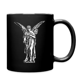 Schutzengel / Grafik / Engel / klassisch - Tasse einfarbig - Schwarz - Rechts